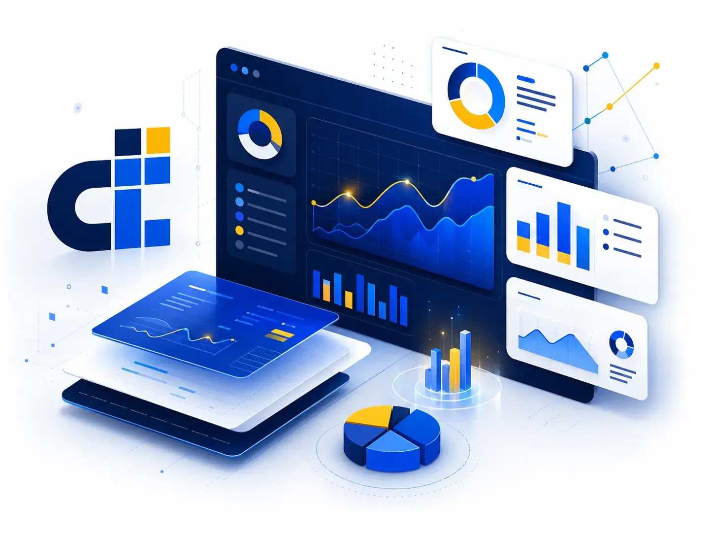 Digital reporting dashboard for business performance tracking